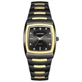 Élégante montre à quartz LONGBO pour homme au design chic noir et doré raffiné - Style Homme / Noir et Or avec Cadran Noir