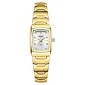 Elegant gold Longbo quartz watch with square white dial and luxury rhinestone markers - Female Style / Gold Case White Dial