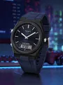 Montre numérique TOMI sport bleue et noire pour homme avec bracelet en caoutchouc texturé - Bleu