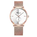 Montre à quartz Chenxi minimaliste en or rose avec bracelet en maille d'acier et cadran blanc - Style Homme / Boîtier Or Rose Cadran Blanc