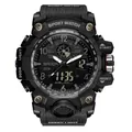 Montre de sport tactique SAMDA avec affichage numérique-analogique et étanche - Style 3169 Hommes / Tout Noir (3169 Hommes)