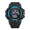 Montre de sport SAMDA noir et bleu avec double affichage, étanche 5ATM et cadran lumineux - Noir Bleu (3306 Femmes)