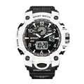 Orologio sportivo digitale Sanda impermeabile bianco e nero con display luminoso - Bianco Nero (3306 Donne)