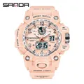 Montre SAMDA sport rose, affichage numérique et analogique, étanche 5ATM et robuste - Rose Sakura (3306 Femmes)