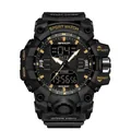 Sanda black and gold outdoor sports watch with shockproof waterproof digital display - Black & Gold