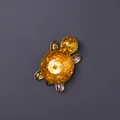 Golden resin money turtle figurine with gold foil and fortune coin decoration for car - Refrigerator Magnet / Enhanced Yellow Quartz