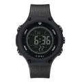 Montre de sport numérique TOMI pour homme étanche avec bracelet texturé noir - Noir Classique