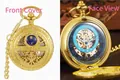 Montre à gousset mécanique dorée vintage avec cadran ajouré soleil et lune - Style Creux Ciel Étoilé (Comme Illustré) / Comme indiqué