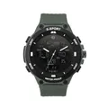 TOMI Men's dual display sports watch with army green rubber strap and black bezel - Sport Dual Display Watch (T215-3) / Green