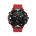Montre de sport étanche TOMI à double affichage avec bracelet en silicone rouge - Rouge