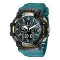 Montre de sport numérique étanche SMAEL pour hommes avec bracelet en silicone sarcelle - Vert Cyan