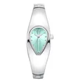 Montre bracelet argentée de style Y2K en forme de goutte avec cadran bleu clair rétro - Boîtier Argenté Cadran Bleu Tiffany