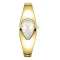 Montre jonc dorée Y2K en forme de goutte avec cadran soleil pour une allure vintage. - Boîtier Or Cadran Blanc
