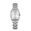 Elegant Labaoli women's square silver watch with stainless steel band - Silver Case White Dial