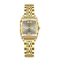 Montre Labaoli dorée élégante pour femme avec cadran carré et détails en cristal - Style Carré Boîtier Doré Cadran Gris (LA692) / Boîtier Doré Cadran Gris