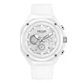 Reloj cronógrafo deportivo MEGIR 8118 para hombre con correa de silicona blanca - Blanco