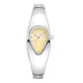 Montre bracelet goutte d'eau vintage Y2K finition argentée et cadran jaune - Boîtier Argent Cadran Jaune