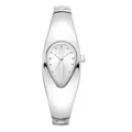 Montre bracelet Y2K argentée en forme de larme au fini métallique et style rétro - Boîtier Argenté Cadran Blanc