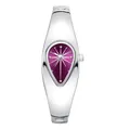 Montre goutte Y2K vintage avec cadran violet et bracelet rigide en métal argenté - Boîtier Argent Cadran Violet
