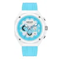 Reloj deportivo MEGIR para hombre blanco con correa de silicona azul cielo y cronógrafo - Azul claro