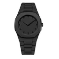 Montre à quartz pour homme tout en noir avec cadran arabe et bracelet à maillons en alliage - Échelle Noire (Montre Seule)