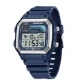 Montre de sport numérique carrée bleue avec écran multifonction lumineux et étanche - Bleu Or
