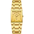 Montre à quartz carrée de luxe WWOOR 8858 pour homme avec bracelet en acier doré - Boîtier Doré Cadran Doré