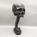 Maceta de calavera negra con soporte de columna vertebral para decoración gótica - Negro
