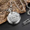 Reloj de bolsillo de cuarzo grabado en plata para hijo con el mensaje 'To My Son' - Estilo Para Hijo / Plateado