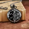Reloj de bolsillo vintage negro grabado para esposo con un mensaje sentimental único - Estilo Para Mi Esposo / Negro