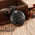 Reloj de bolsillo negro vintage para el abuelo con un mensaje grabado sentimental - Estilo Para Mi Abuelo / Negro