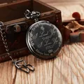 Reloj de bolsillo de cuarzo negro vintage con mensaje grabado 'To my Husband' - Estilo Para Mi Esposo / Negro