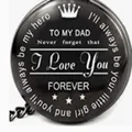 Reloj de bolsillo de cuarzo negro vintage con grabado 'To My Dad' regalo para padres - Estilo Para Mi Padre / Negro