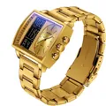 Montre de luxe SANDA dorée pour homme à double affichage avec bracelet en acier inoxydable - Série 6238 Bracelet en Acier / Or (Cadran Or)