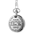 Reloj de bolsillo vintage grabado en plata para papá con mensaje de amor I Love You - Estilo Para Mi Padre / Plateado