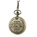 Reloj de bolsillo de cuarzo en bronce antiguo con mensaje grabado 'To My Dad' - Estilo Para Mi Padre / Bronce antiguo