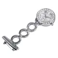 Klassische silberne Krankenschwesteruhr mit Strass-Zifferblatt und eleganter Kette - Stil 7