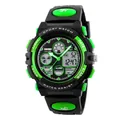 SKMEI multifunctional waterproof digital sports watch for kids in black and neon green - Sports Style (1163) / Green