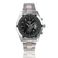 Montre automatique Winner pour hommes avec cadran squelette noir et bracelet en acier argenté. - Style Bracelet en Acier / Noir