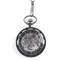 Montre à gousset mécanique vintage avec cadran squelette et mouvement apparent - Argent antique