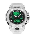 Montre de sport SANDA 6126 transparente multifonction avec affichage numérique vert - Blanc Clair
