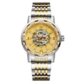 Forsining men's automatic mechanical watch in silver and gold two-tone stainless steel - Gold Band Gold Face