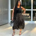 Stylish women's leopard print lantern pants featuring a comfortable elastic high waist - S / Leopard Print