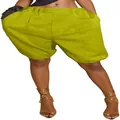 High-waisted lime green balloon shorts for women featuring a loose and chic fashion fit - S / Bottoms / Yellow-Green