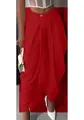 Pantalon tulipe rouge élégant à taille haute pour femme avec jambes larges drapées mode - Rouge