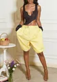 Stylish yellow loose-fitting lantern shorts for a casual summer look - S / Bottoms / Yellow