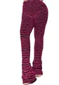 Leggings de punto peludo a rayas de talle alto - S / Bottoms / Pantalones / Rosa