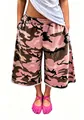 Short large camouflage rose avec bords francs tendance pour un look rétro street chic - S / Bas / Camouflage Rose