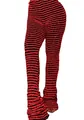 Leggings de punto a rayas rojas y negras con cintura alta y un corte bastante ajustado - S / Bottoms / Pantalones / Rojo