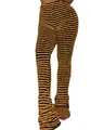 Pantaloni da donna a vita alta in maglia testurizzata a righe slim-fit arancione e nero - Taglia S / Pantaloni e gonne / Arancione